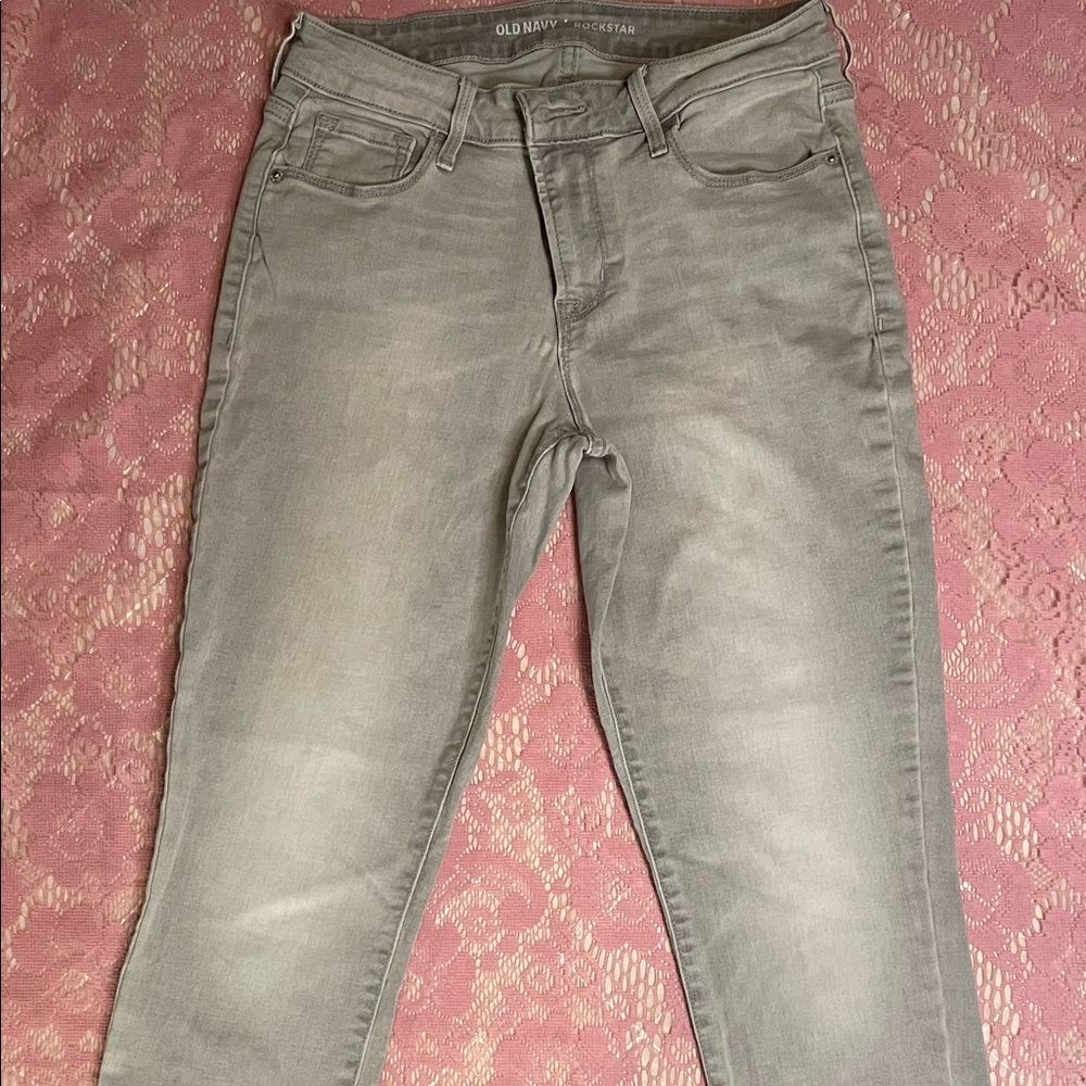 Old Navy Rockstar Jeans, Size 6Reg, Grey, High Rise